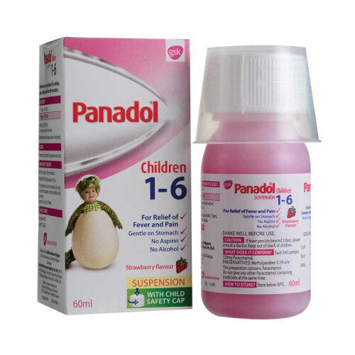 Panadol Suspension Children 1-6year / 6+year 60ml